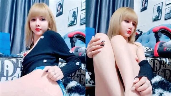 金发尤物的黑丝美腿极品诱惑，瞬间让鸡儿梆硬！